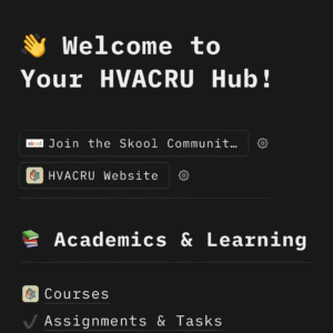 the HVACRU Student Hub